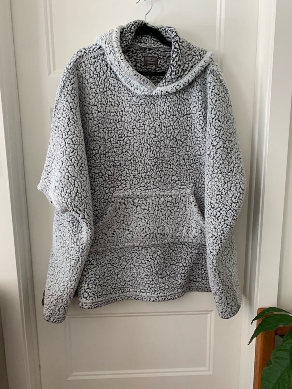 Teddy Soft,women's plush Sherpa Hoodie Sweater - Light Gray